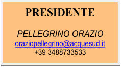 PR E SIDENTE   P ELLEGRINO ORAZIO   oraziopellegrino@acquesud.it    +39 3488733533